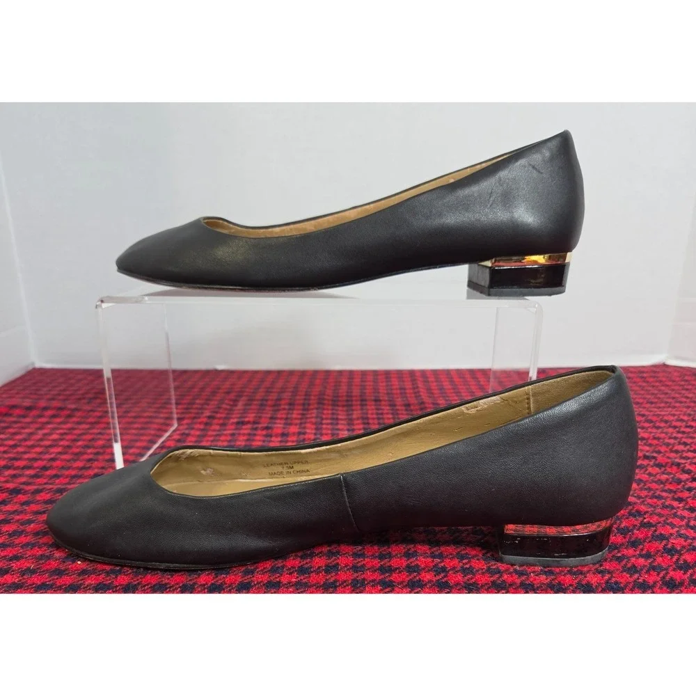 Talbots Black Leather Ballet Flats Women's Size 7.5M